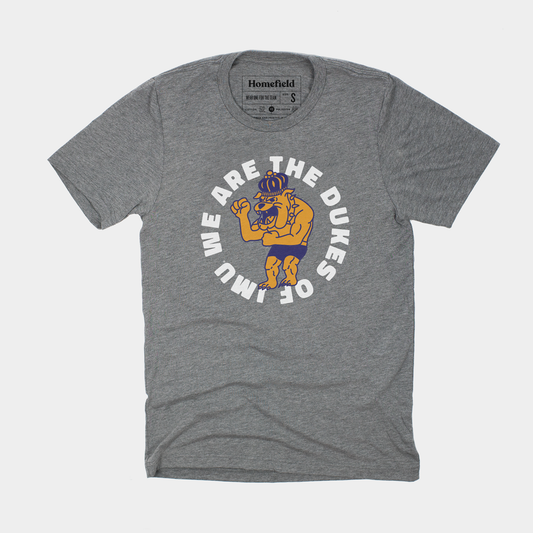 Retro "We Are The Dukes of JMU" Grey Tee