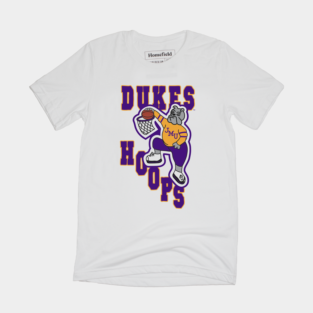 White Dunking Dukes JMU T-Shirt