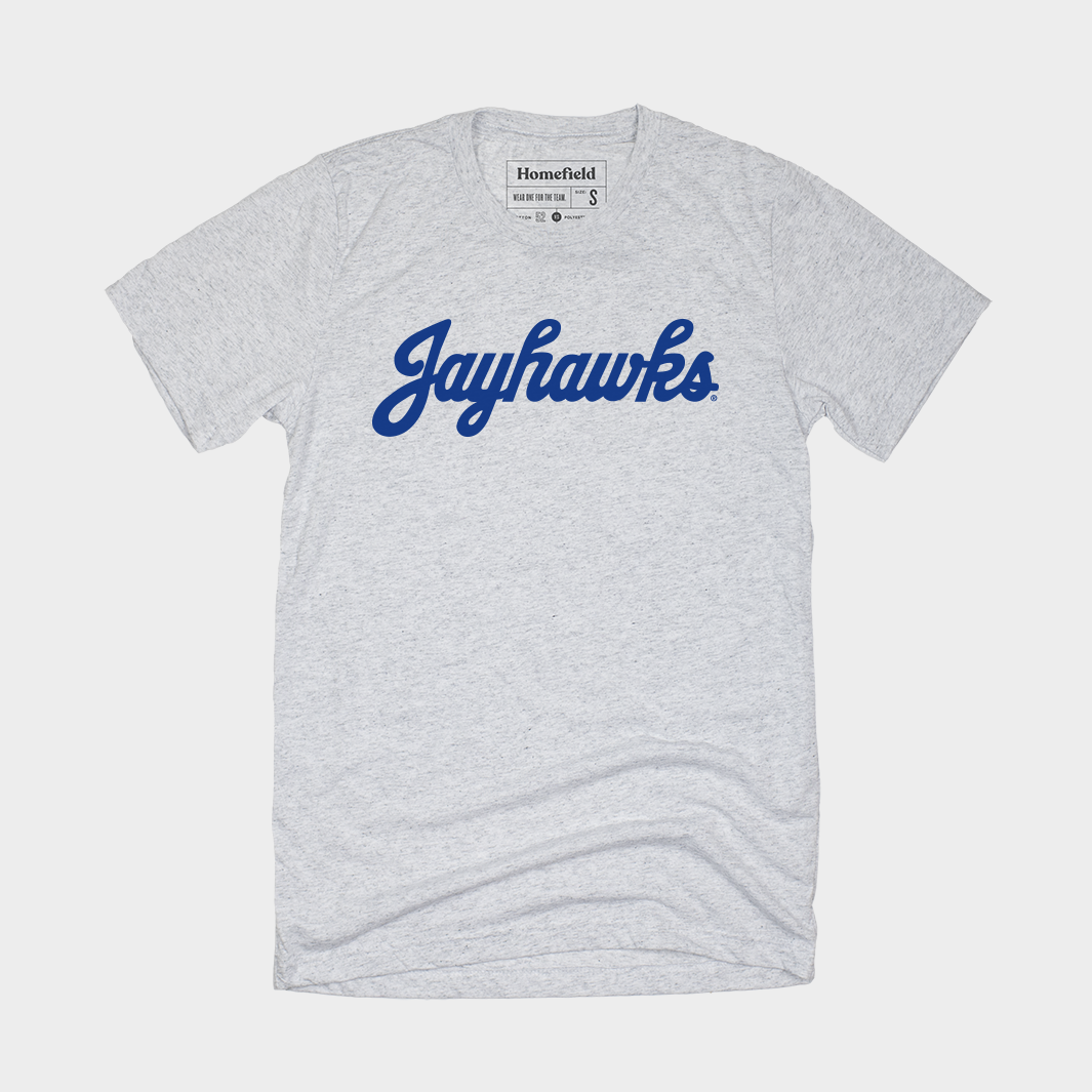 Classic Jayhawks Basketball Script Tee