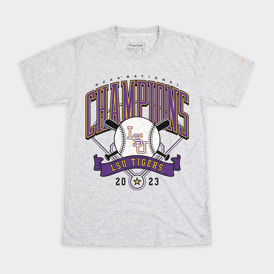 LSU 2023 NCAA Baseball Champs Ash Tee
