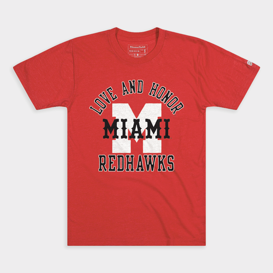 Miami RedHawks Retro Love and Honor Tee