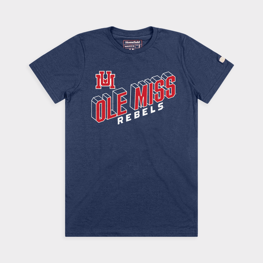 Ole Miss Monogram and Wordmark Tee