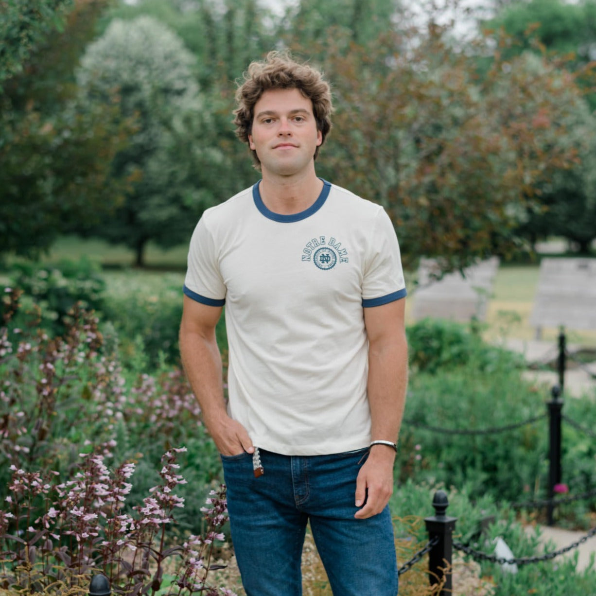 Notre Dame Classic Logo Ringer Tee