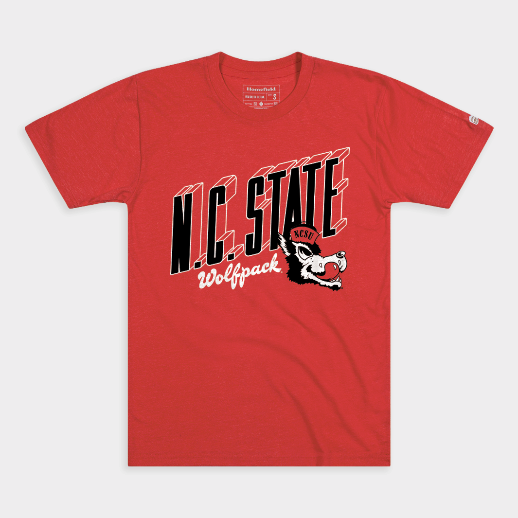 NC State Wolfpack Retro Wordmark Wolf Tee
