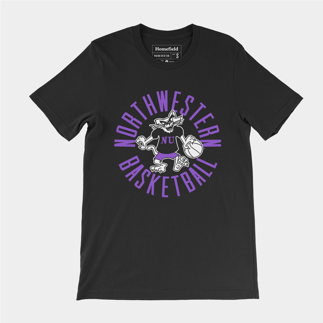 Northwestern Basketball Retro Illustration Tee