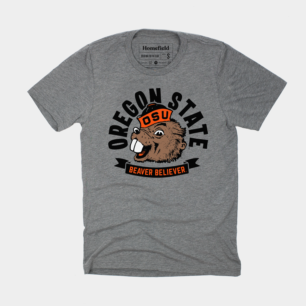 Oregon State "Beaver Believer" Grey Tee