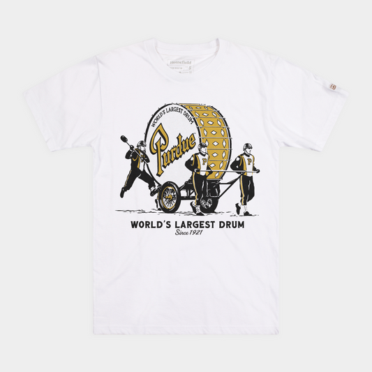 Purdue Vintage-Inspired World's Largest Drum Tee