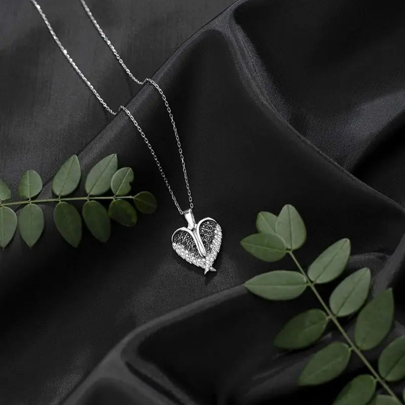 Custom Photo Necklace Angel Wings Personalized Picture Projection Necklace