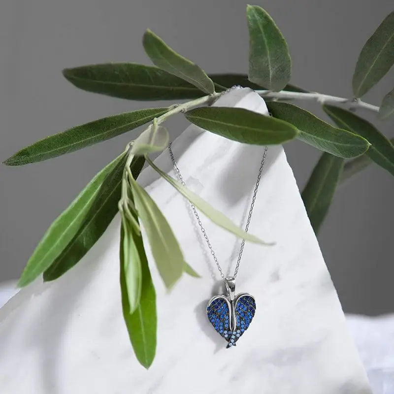 Custom Photo Necklace Angel Wings Personalized Picture Projection Necklace