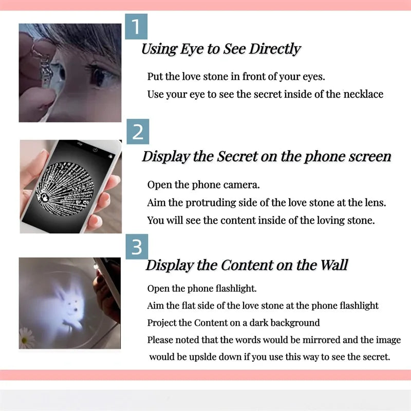 Custom Photo Necklace Angel Wings Personalized Picture Projection Necklace