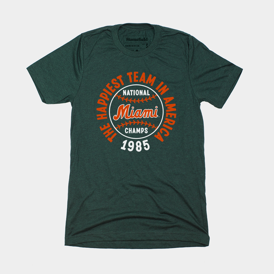 Miami Baseball 1985 National Champs Vintage Tee