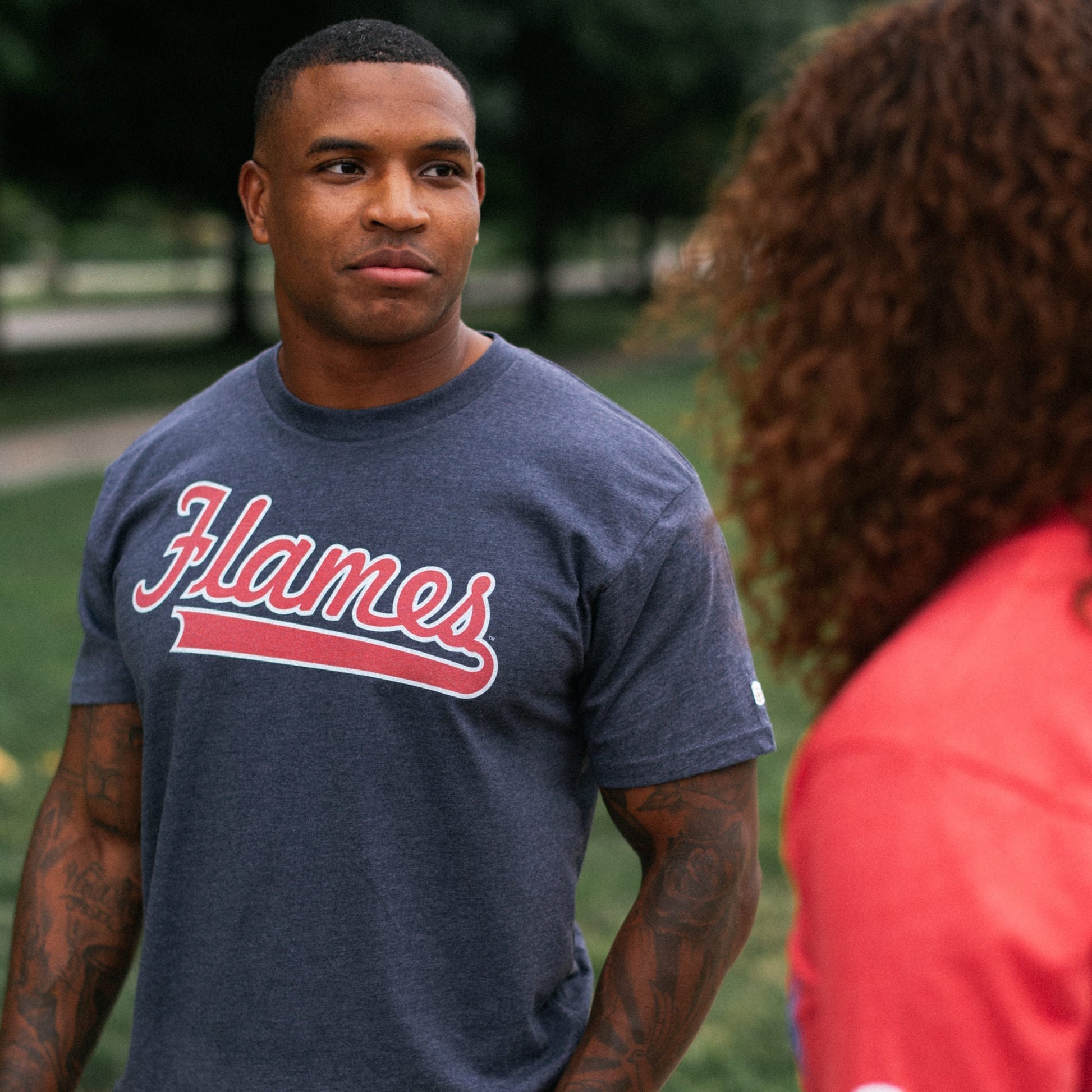 UIC Flames Script Tee